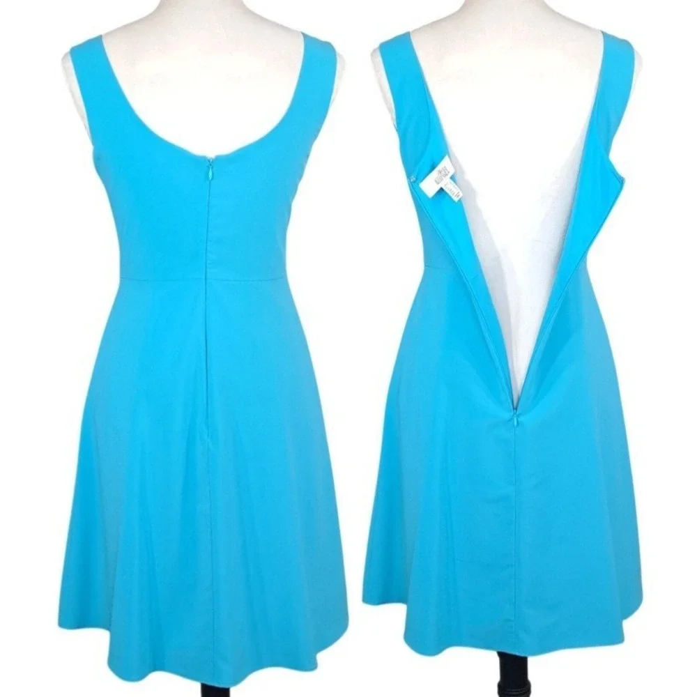 Belle Badgley Mischka Dress Size 4 Blue Sleeveless Layered Asymmetrical Cocktail